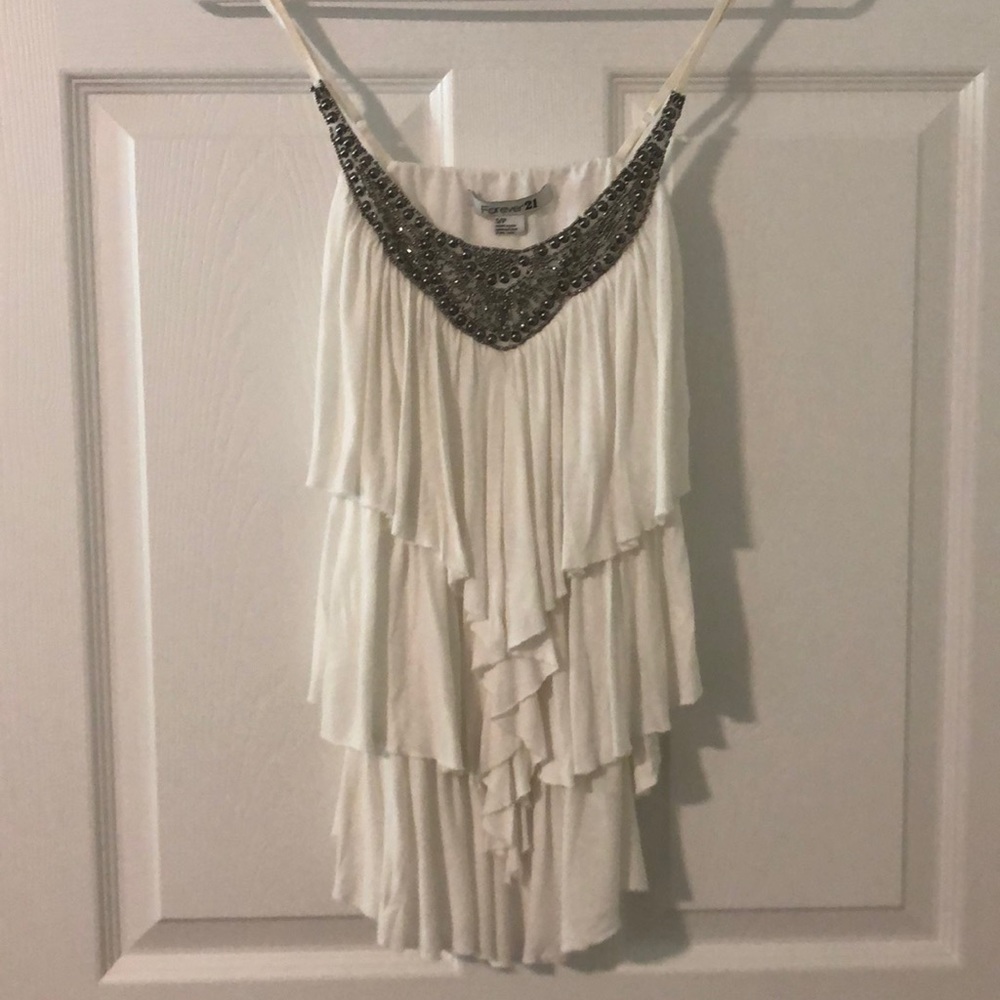 Cream and Metal Party Tank